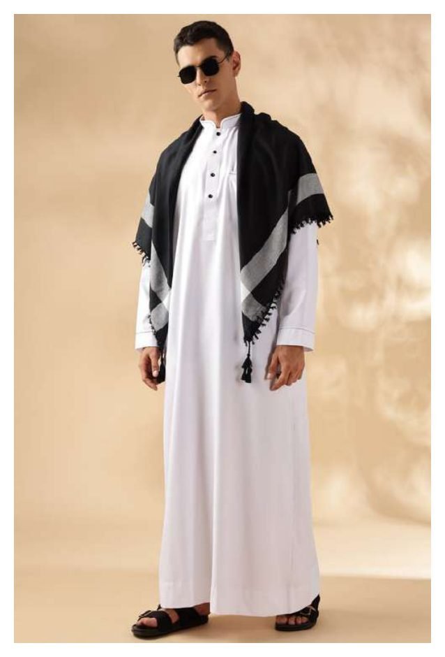 Royal Bisht - Black/White RY